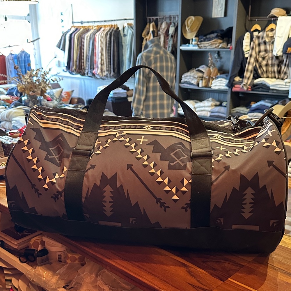 Greyson Geometric Black and Gray Duffel Bag